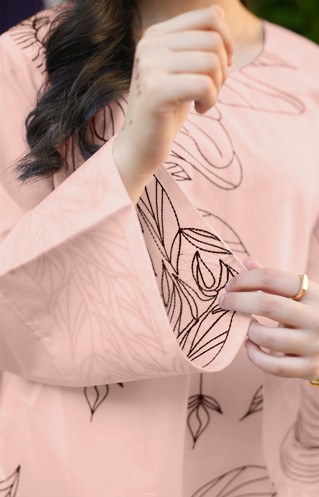 2 PIECE EMRODERED LAWN SUIT TEA PINK KRS-1023