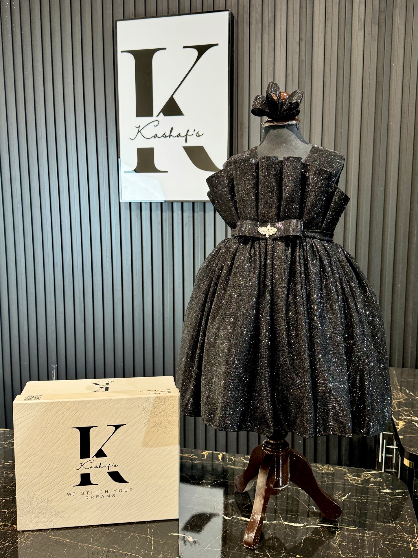 MOON LIGHT FROCK BLACK 4122