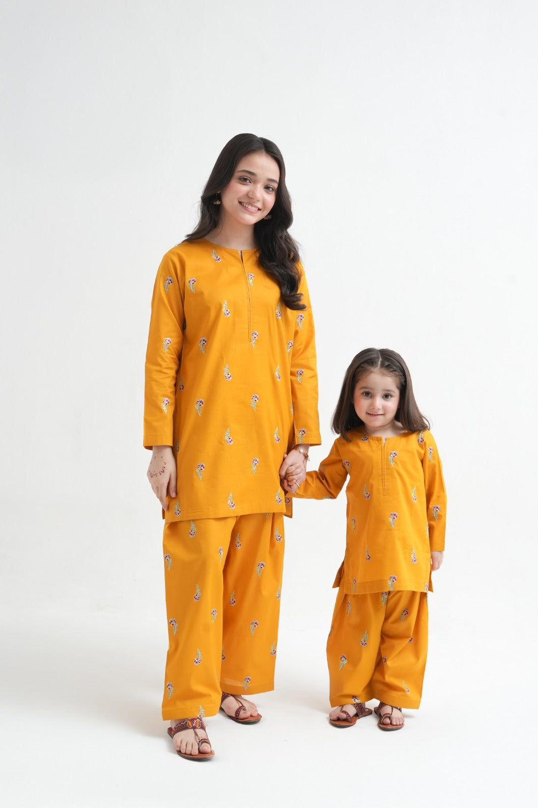 2 PIECE EMBROIDED LAWN SUIT YELLOW KFM-2125