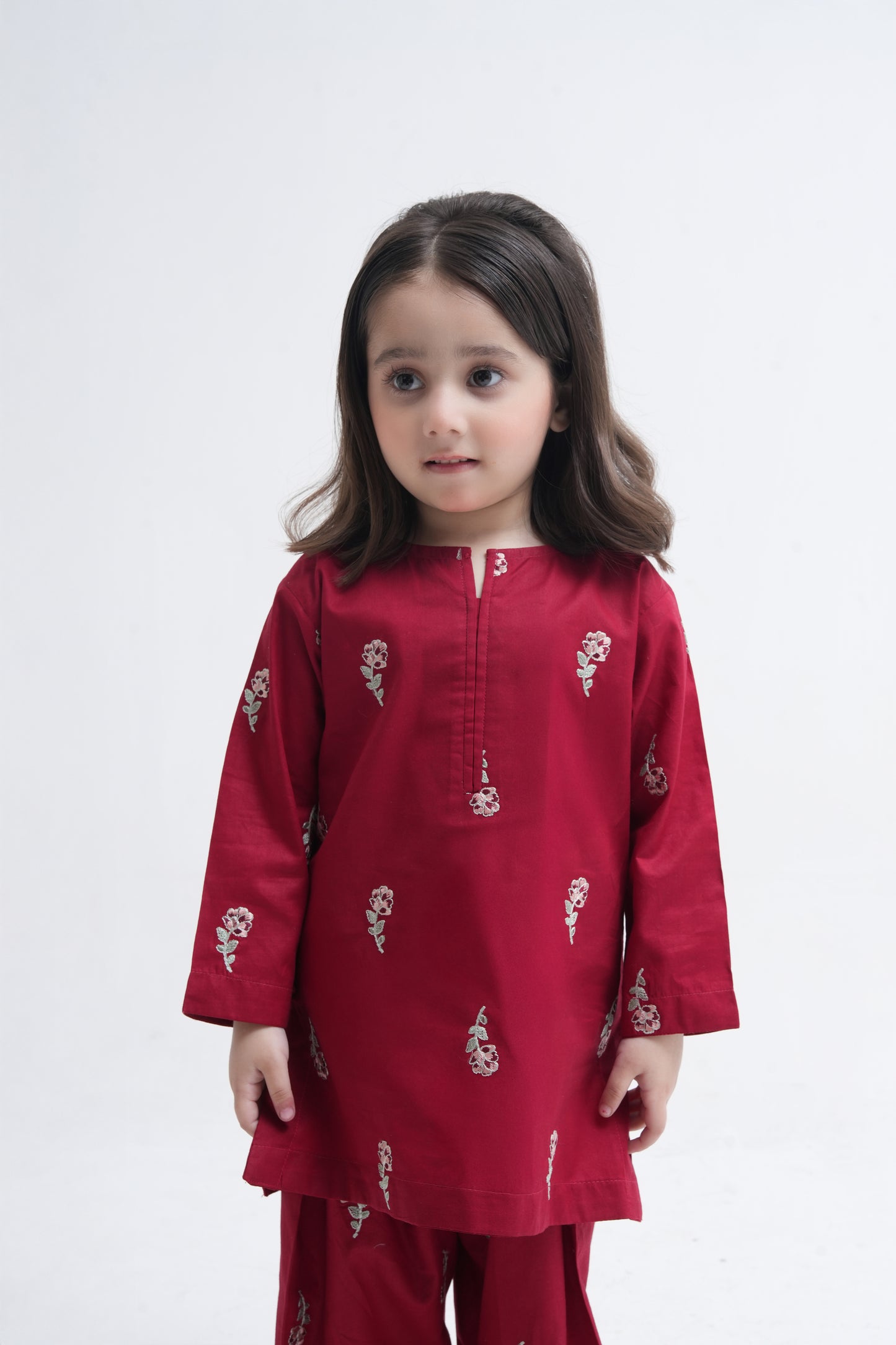 2 PIECE EMBROIDERED LAWN SUIT MAROON KFM-1020
