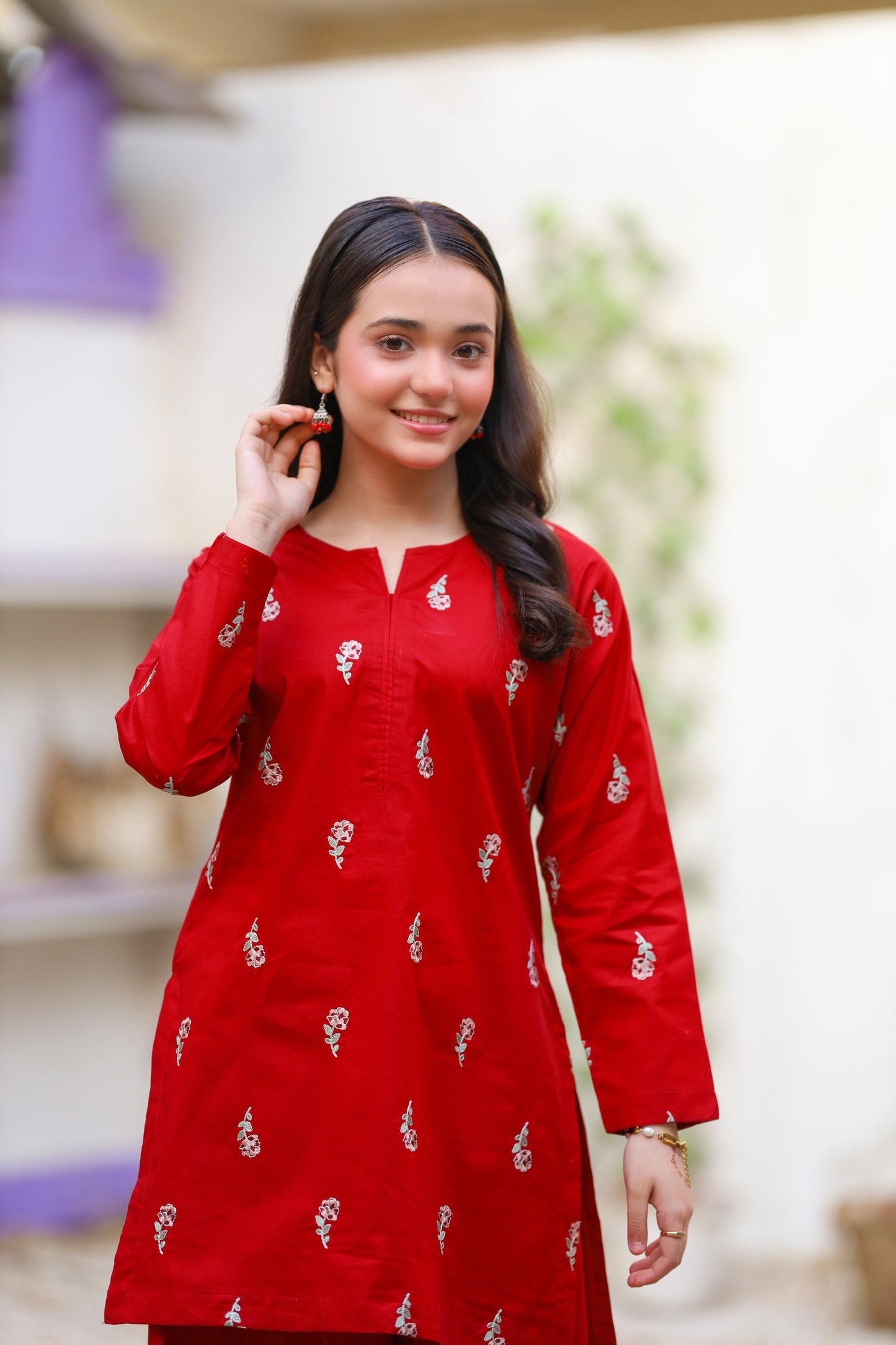 2 PIECE EMBROIDERED LAWN SUIT MAROON KFM-1020