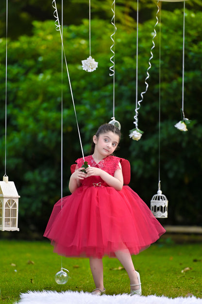 BUTTERFLY FROCK RED