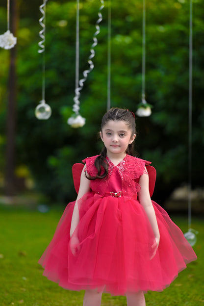 BUTTERFLY FROCK RED